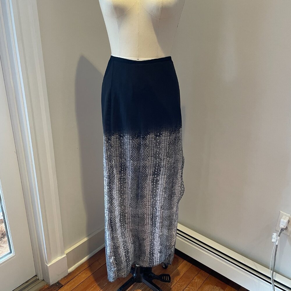Silence + Noise Maxi Ombre Skirt, Size 12, Large, Black and White